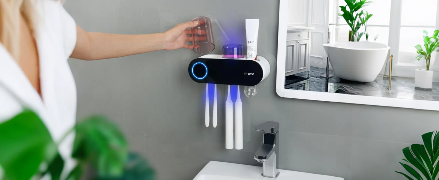 Toothbrush Holders for Bathrooms, UV Toothbrush Sanitizer and Holder Smart Home Bathroom
