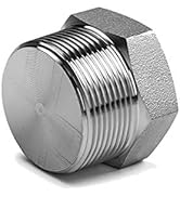 Quickun 304 Stainless Steel 1" NPT Male Outer Hex Thread Socket Pipe Plug Fitting
