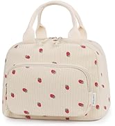 HOMESPON Lunch Bag for Women Men Adults with Front Pocket Cute Corduroy Insulated Lunch Tote Larg...