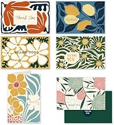 qiqee Color Contrast Flower Thank You Cards Greeting Gift Cards for Handwritten Messages 4x6 Inch...