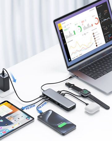 USB C Hub Laptop Docking Station Dual Monitor