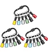 GrenPRO 6Pcs Bit Holder Key Chain 3 Sets,1/4 Hex Shank Screwdriver Impact Driver Drill Bits Holde...