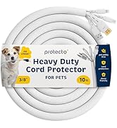 PROTECTO Heavy Duty Dog & Cat Cord Protector 10ft Long Sleeve, Easy-to-Use 3/8 in Cord Cover for ...