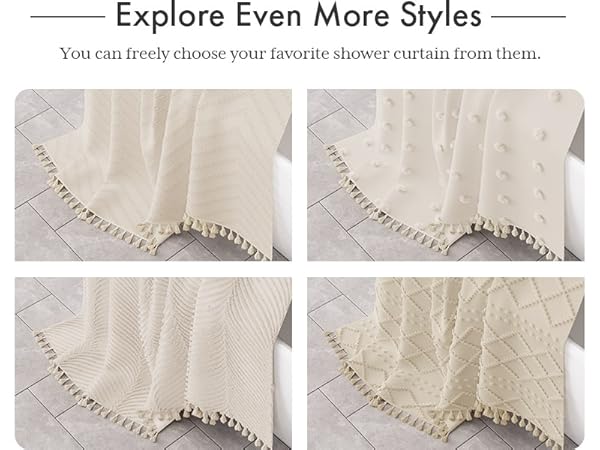 AmazerBath Boho Farmhouse Shower Curtain Set