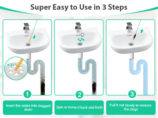 3.snake drain clog remover