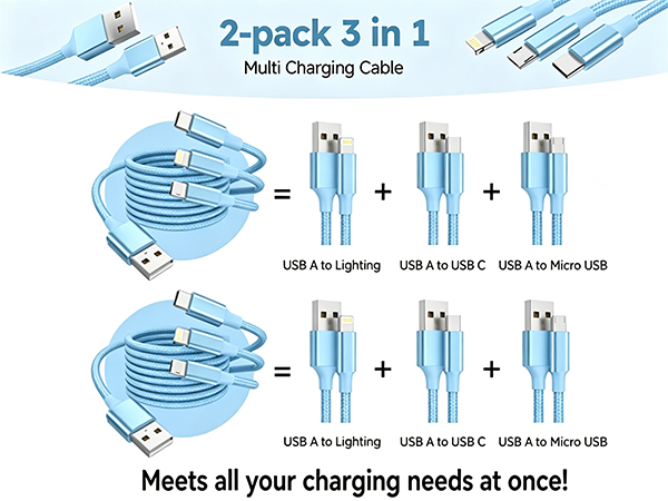 3 1 multi usb charger charging cable cord type c android micro iphone usb cords for all devices