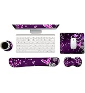 ARTSO Keyboard Wrist Rest and Mouse Pad with Wrist Support Set Ergonomic Coaster, Memory Foam Mou...