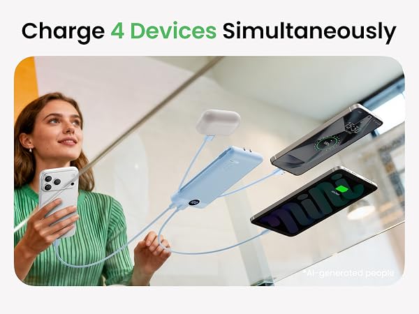 Charge Four Devices Simultaneously-Blue