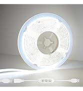 GXILEE 5v COB Led Strip Lights USB Powered 6000k Cool White CRI92+ 6ft Led Light Strip with Dimme...