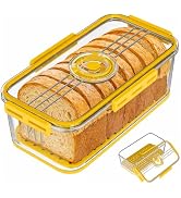 Airtight Bread Box for Kitchen Counter – Storage Container with Time Dial and Lid, BPA-Free Loaf ...