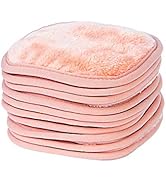Eurow Makeup Removal Cleaning Cloth, Washable and Reusable, 5 by 5 Inches, Coral, Pack of 10