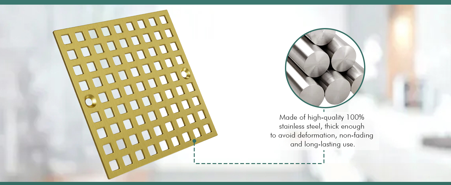 Brushed Gold Shower Drain Cover