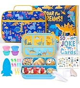 QQKO Bento Box for Kids with Insulated Lunch Bag, Kids Toddler Lunch Box Containers for Boys, Sch...