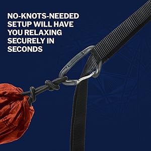 No knots needed. Setup will have you relaxing securely in seconds.