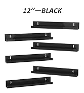Hexsonhoma 12 Inch Black Vinyl Record Wall Mount, Acrylic Record Shelf for Wall, Vinyl Record Dis...