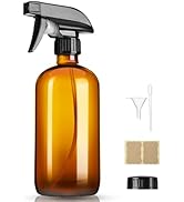 GIVAMEIHF 16oz Amber Glass Spray Bottles,1 Pack Glass Spray Bottles Refillable Empty Bottle with ...