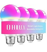 OHLUX Smart WiFi & Bluetooth Alexa Light Bulbs, 10W (100W Equivalent) Color Changing Light Bulbs ...