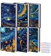 Anseal 6 Packs Starry Sky Pattern Stretchable Book Sleeve Cover for Paperbacks Hardcovers Textboo...