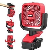 Ecarke 4" Clip Fan Compatible with Milwaukee 18V Battery (Tool Only) 3-Speed Cordless Clip-On Fan...