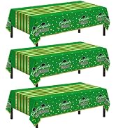 Childom 3 Pack Graduation Tablecloth,Graduation Party Decorations 2026 Green and Gold,54"x108" Di...