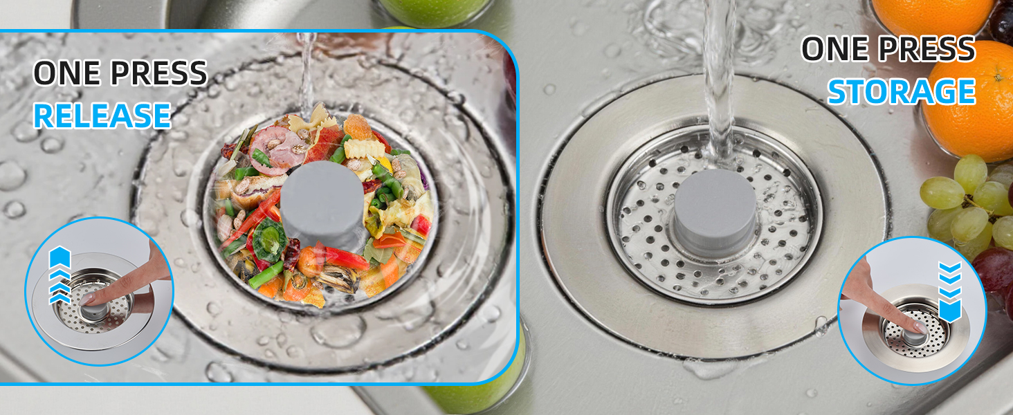 kitchen sink push pop-up drain stopper