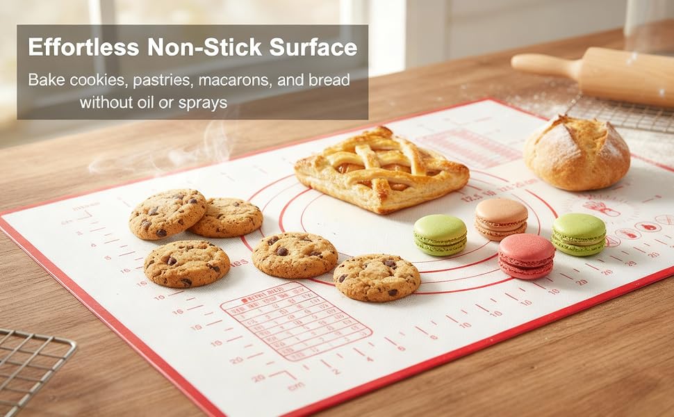 pastry mat with cookies on top