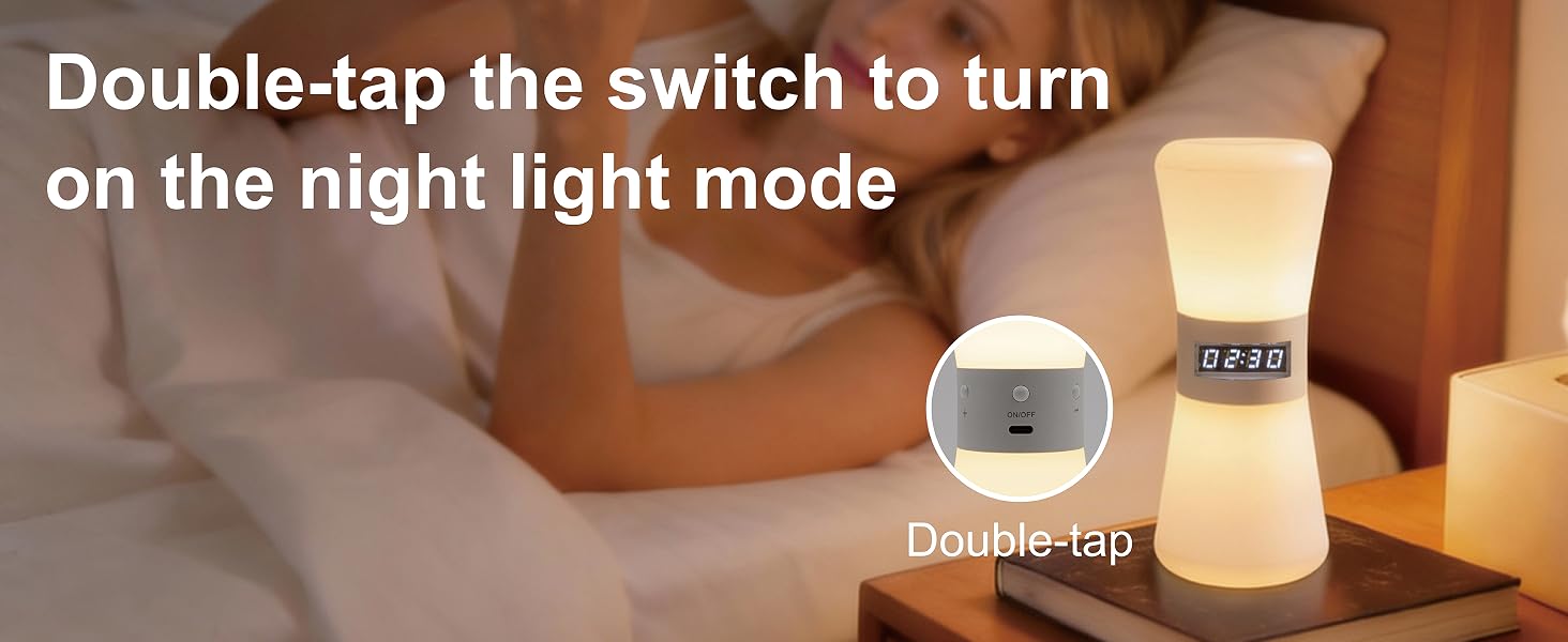 Double-tap the Switch to turn on the night light mode