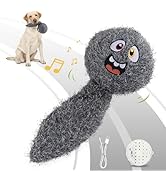 PETGEEK Interactive Squeaky Dog Toy, Upgraded Automatic Moving Vibrating Dog Ball with Plush Cove...