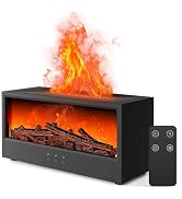 Fireplace Flame Air Diffuser Humidifier | 7 Colors Aromatherapy Oil Diffuser, Ultrasonic Aroma Hu...