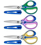 6" Kids Scissors Ages 5-8 School, Soft Comfort Grip, 3 Pack