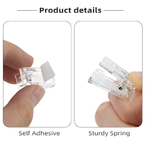 Self adhesive clips display
