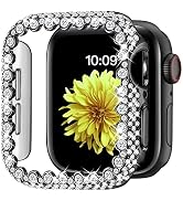 Bling Bumper Case Compatible with Apple Watch Series 6/5/4/SE/SE2 44mm, Diamond Protective Face C...