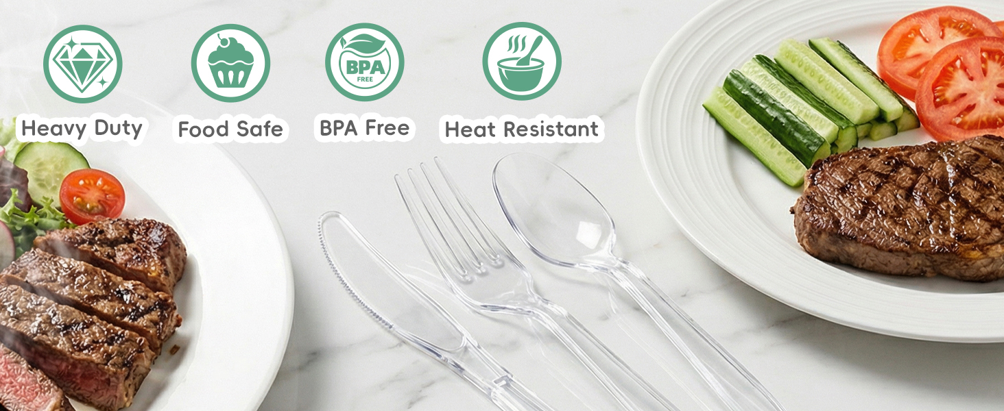 clear plastic silverware
