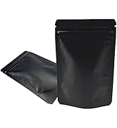 FERENLI 100 Pieces Resealable Mylar Bags Stand Up Foil Pouch for Zip Matte Aluminium Foil Lock Fo...