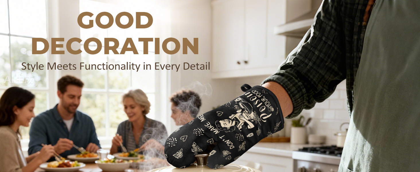 funny oven mitt+pot holder