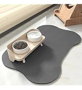 Pet Feeding Mat-Absorbent Dog Mat for Food and Water-No Stains Dog Food mat-Quick Dry Dog Bowl Ma...