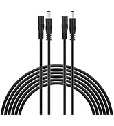 2-Pack 10FT DC Power Extension Cable, 20AWG 5.5mm x 2.1mm Male to Female, 12V Power Cord for CCTV...