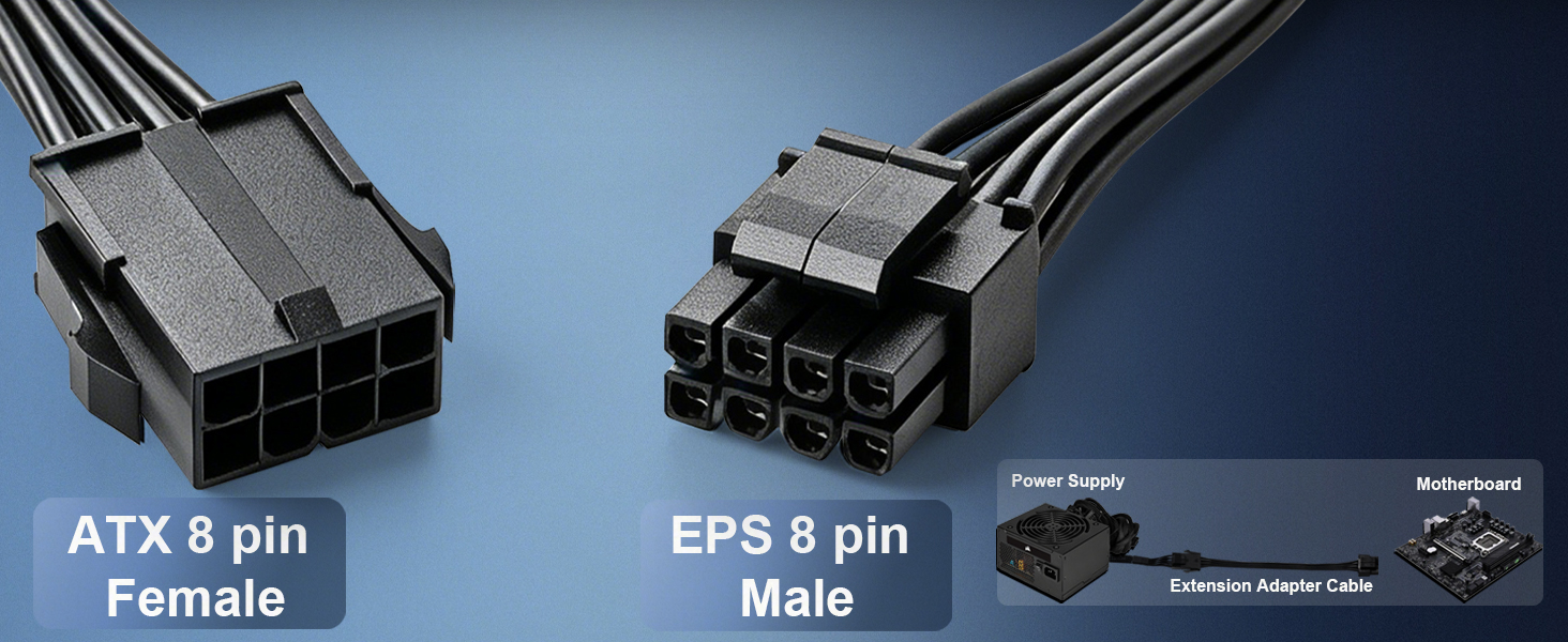 CPU 8(4+4) Pin Extension Power Adapter