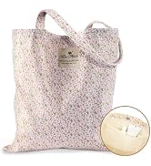 Miss Adola Aesthetic Cotton Tote Bag for Women - Reusable Shoulder Bag with Buckle Fabric Bag for...