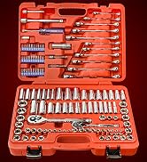 EPAuto Mechanics Tool Set Drive Socket Wrench Ratchets, SAE/Metric, 122-Piece