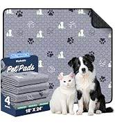 WanpeeGoo Washable Pee Pads for Dogs, 4 Pack Absorbent Reusable Training Dog Pads Pet Puppy Pads,...