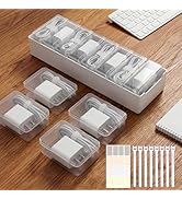 Alouxop 8 Individual Cable Organizer Boxes With Base, Cord Storage Organizer With Labels And Cabl...