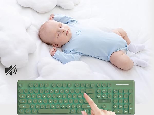 green Silent Membrane Keyboard