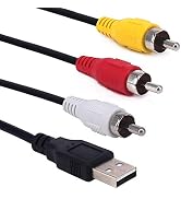 Haokiang 5 Feet/1.5m USB to 3 RCA Audio Video AV Composite Adapter Cable (USB Male/3 RCA Male)