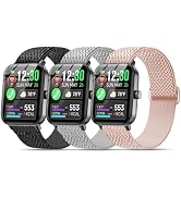Kollody 3 Pack Nylon Elastic Band Compatible with GloryFit T80/T70/T60/T50/P99/P98 Smartwatch,22m...