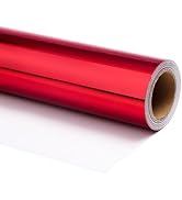 Ulmasinn Red Metallic Wrapping Paper, Solid Color Glossy Gift Wrapping Paper for Graduation, Moth...