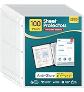 KTRIO Sheet Protector 8.5 x 11 inch Non-Glare Clear Page Protectors, Plastic Sleeves for Binders,...