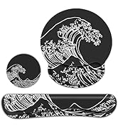 G JGOO Mouse Pad with Wrist Rest and Keyboard Wrist Rest Set, Wrist Rest for Computer Keyboard Me...