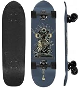 Fireball Mini Cruiser Longboard Skateboard Complete - Fully Assembled & Ready to Ride 29.5 x 8.5”...