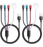 4 in 1 Multi Charging Cable for Apple Watch Charger/iPhone 17 Charger/Lightning/Micro,USB C Charg...
